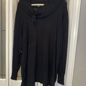 Cable & Gauge Elegant Black Cowl Neck Sweater